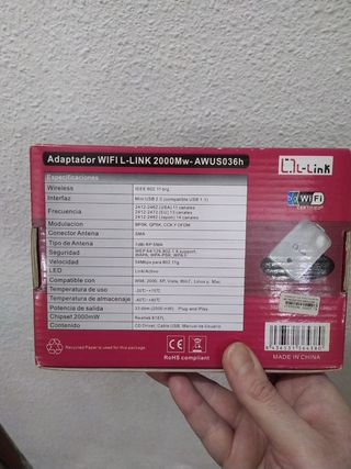 Antena wifi y cable extensor de 2 m