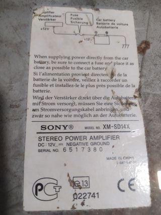 Amplificador tapa de potencia Sony Xplod