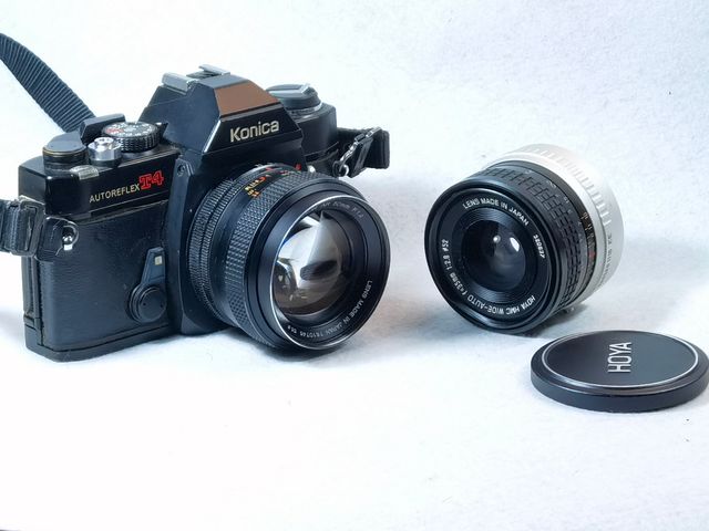 🏆equipo konica reflex analógica 2 objetivos