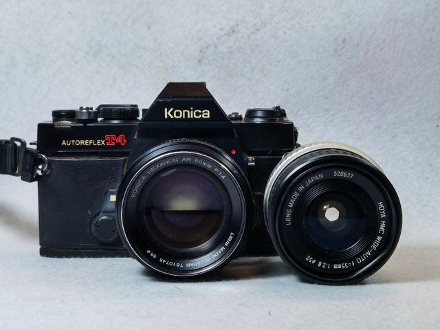 🏆equipo konica reflex analógica 2 objetivos
