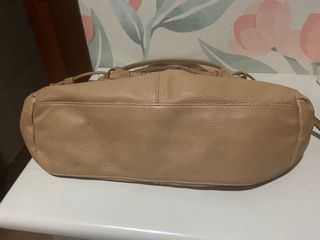 Bolso Beige de piel auténtica 