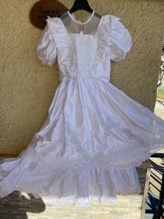 Vestido comunión niña blanco de buena calidad