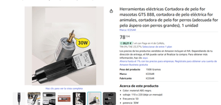 maquinilla Cortadora de pelo para mascostas