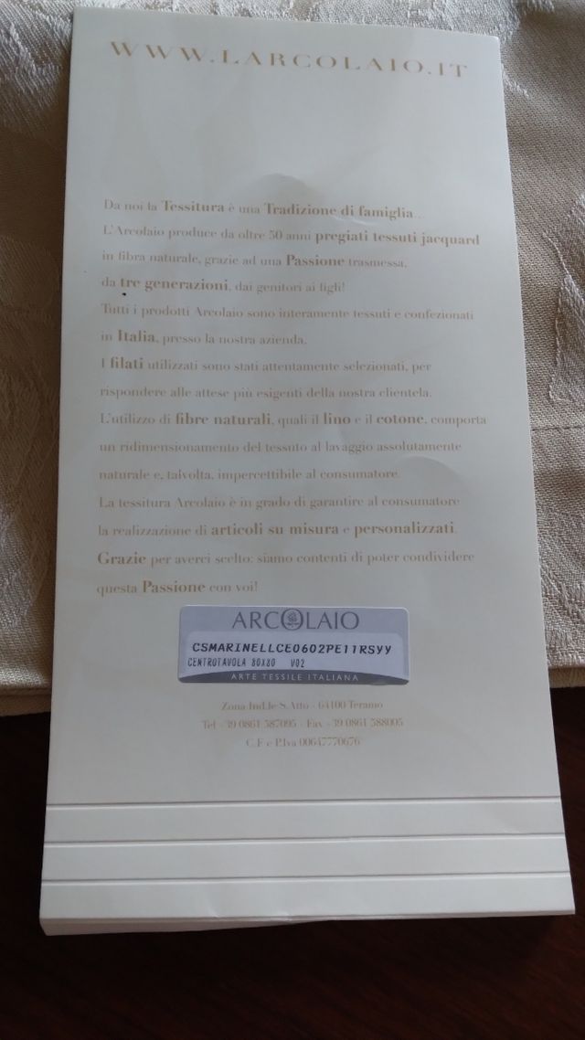 centro tavola lino cotone 