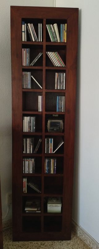 MUEBLE ESTANTERÍA DECORACIÓN MADERA TEKA PARA CDs