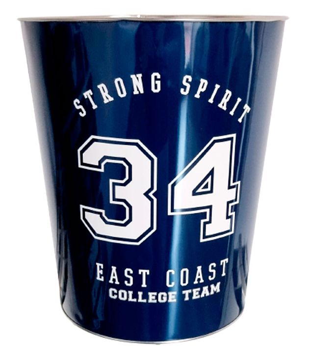 Papelera metálica azul marino