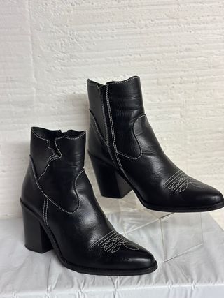 BOTÍN CAMPERO PIEL NEGRA TATER'S talla 38 NUEVO