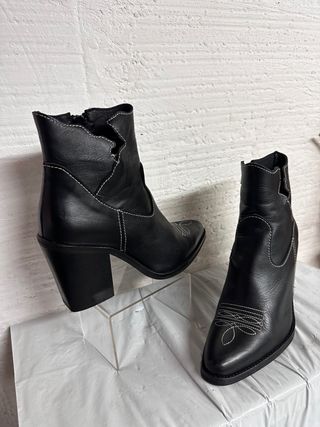 BOTÍN CAMPERO PIEL NEGRA TATER'S talla 38 NUEVO