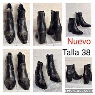 BOTÍN CAMPERO PIEL NEGRA TATER'S talla 38 NUEVO