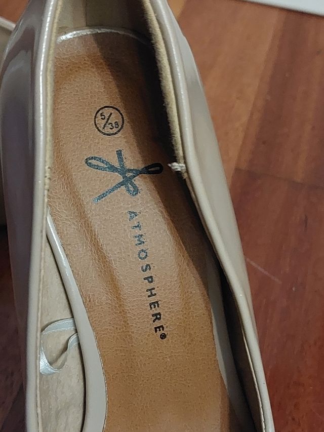 Zapatos plataforma beige talla 38