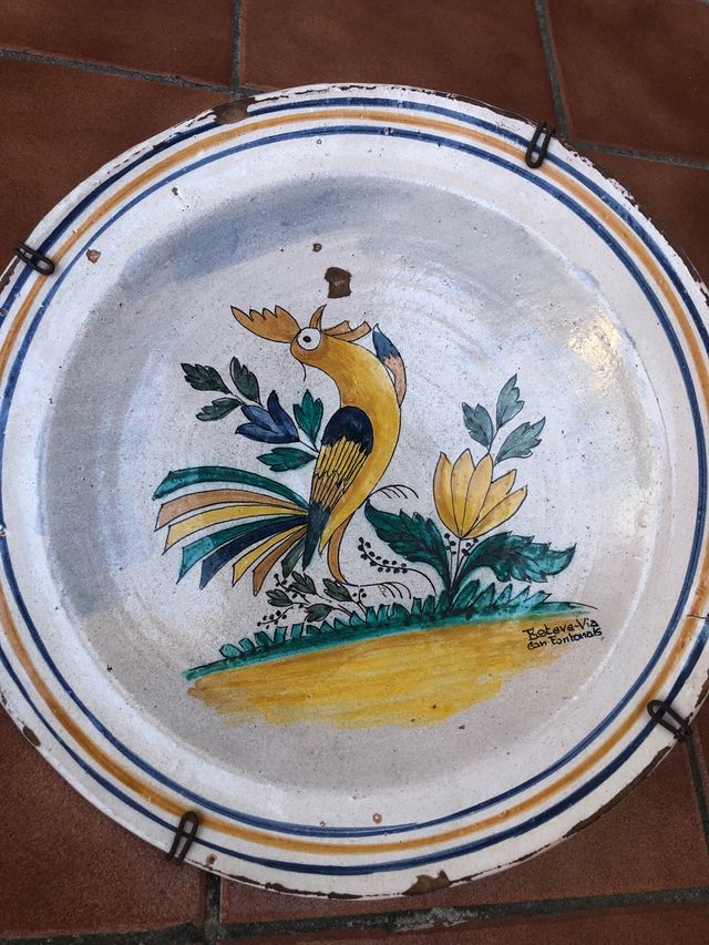 Lebrillo de cerámica catalana antiguo