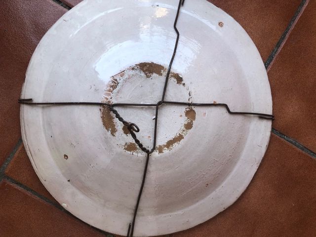 Lebrillo de cerámica catalana antiguo