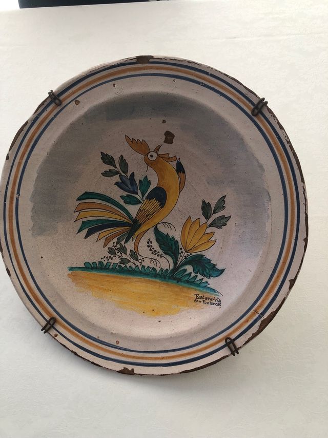 Lebrillo de cerámica catalana antiguo