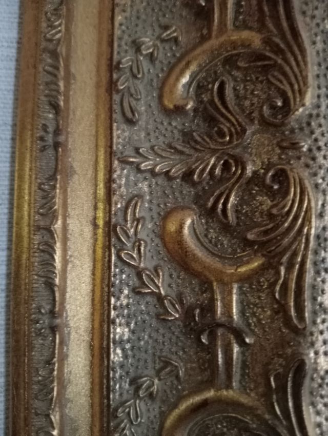 cuadro pintura olio sobre lienzo marco pan de oro