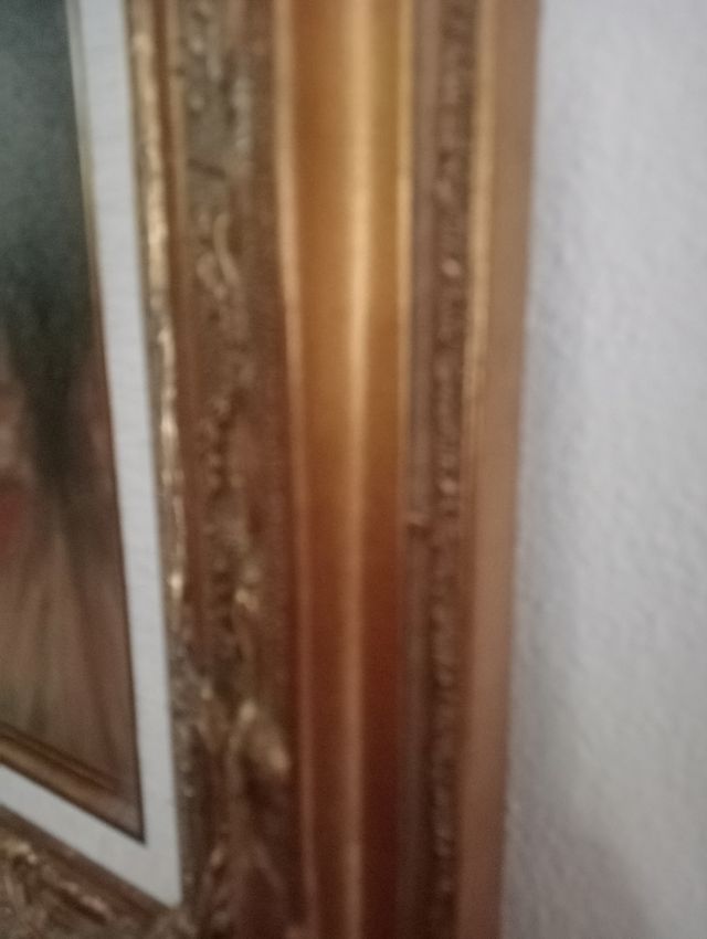 cuadro pintura olio sobre lienzo marco pan de oro