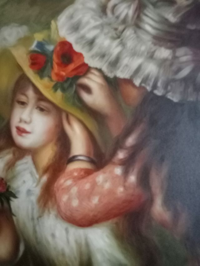 cuadro pintura olio sobre lienzo marco pan de oro