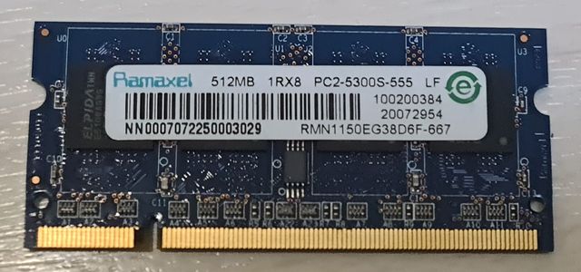 Módulo RAM portátil 512Mb DDR2 800Mhz