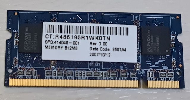 Módulo RAM portátil 512Mb DDR2 800Mhz