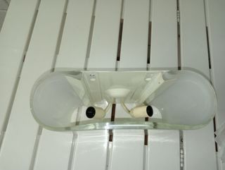 Lampadario in vetro bicolore