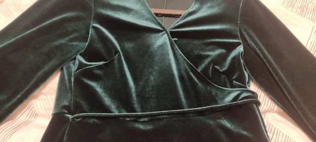 vestido mujer fiesta verde tejido velvet