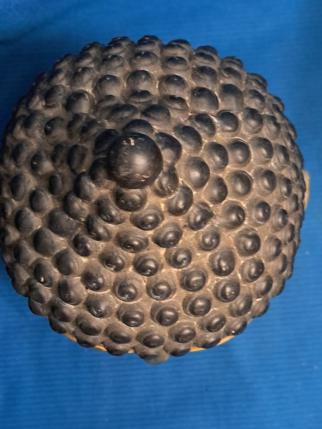 CABEZA DE BUDA CERÁMICA EN PAN DE ORO, 25 CM ALTO