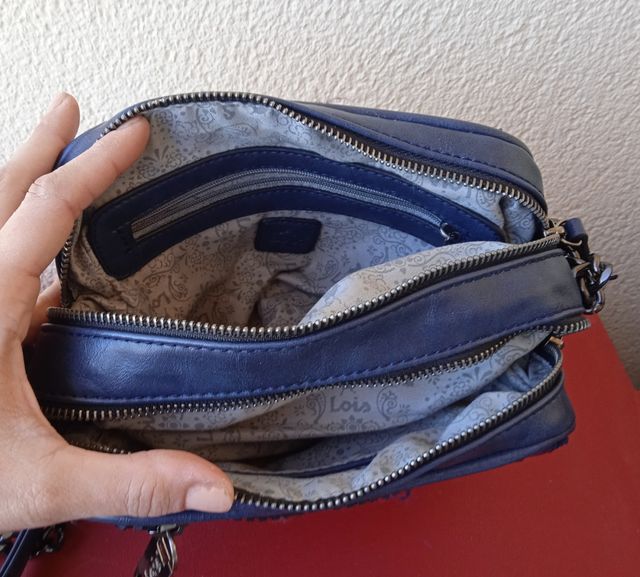 bolso, bandolera, azul Lois