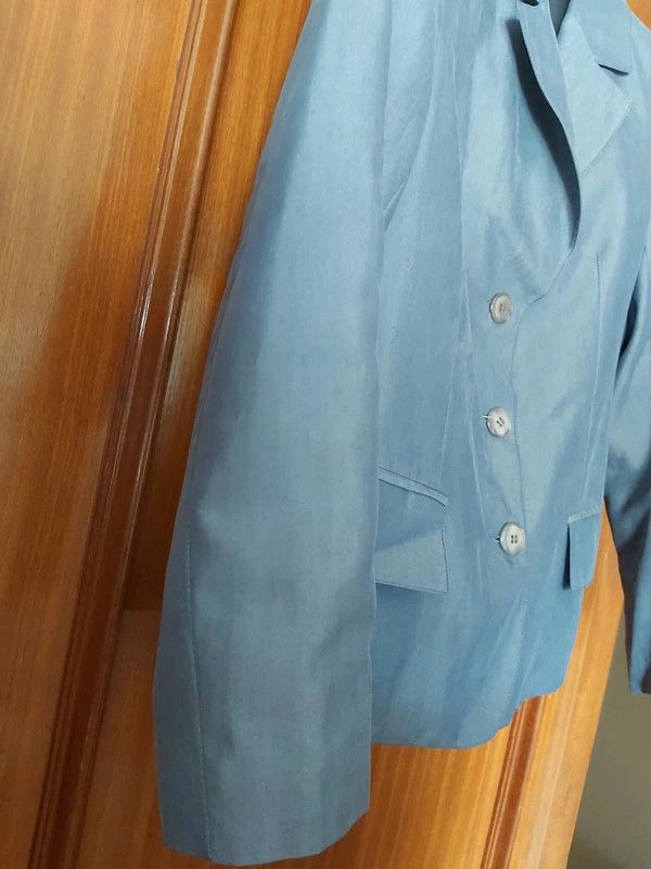 Casaco/Blazer fino azul sedoso,40, La Cittá