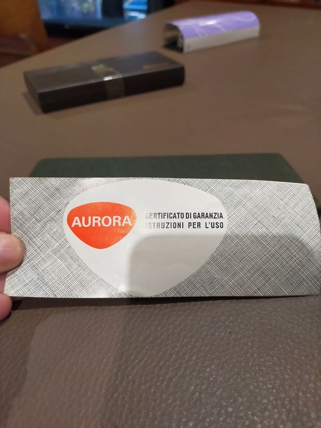 Penna Aurora laminata in oro con certificato