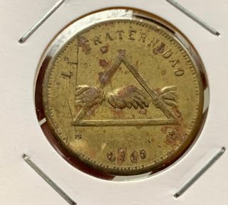 Ficha Cooperativa 1915 LA FRATERNIDAD 10 Centimos