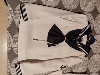 traje niño comunión blanco y azul.