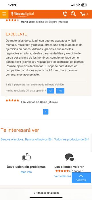 Banco pesas BH con barra olímpica y pesas