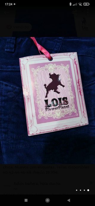 Pantalón de chica de pana Lois. 46 y 48.