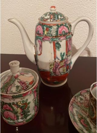 Juego cafe porcelana Macau con sello coleccion