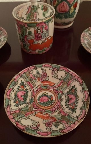 Juego cafe porcelana Macau con sello coleccion