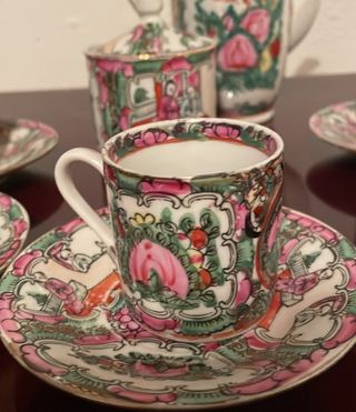 Juego cafe porcelana Macau con sello coleccion