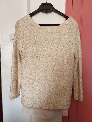Blusa con lentejuelas Zara