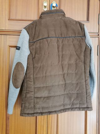 cazadora de piel vuelta y algodón