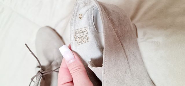 Zapatos, botines con cuña, elegantes piel