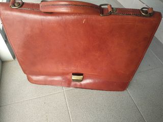 Maletín piel o cartera de mano de cuero