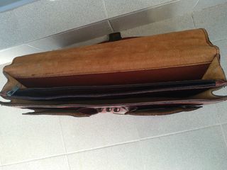 Maletín piel o cartera de mano de cuero