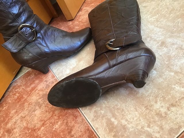 Botas altas piel marrón chocolate