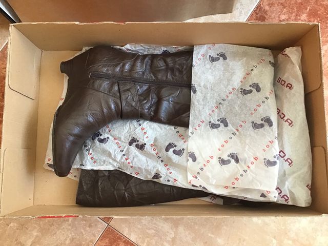 Botas altas piel marrón chocolate