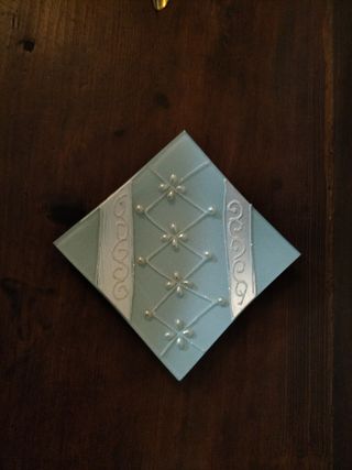 Svuotatasche perlinato verde acqua e bianco