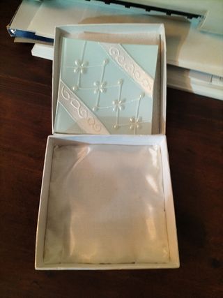 Svuotatasche perlinato verde acqua e bianco