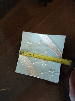 Svuotatasche perlinato verde acqua e bianco