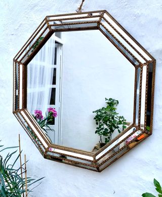 Vintage espejo estilo Veneciano octagonal