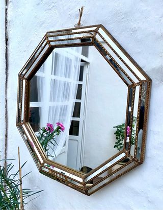 Vintage espejo estilo Veneciano octagonal
