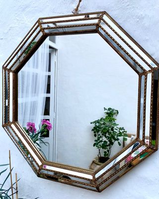 Vintage espejo estilo Veneciano octagonal