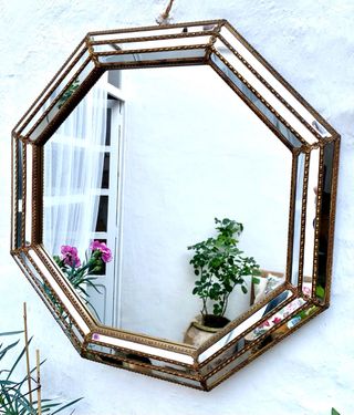 Vintage espejo estilo Veneciano octagonal