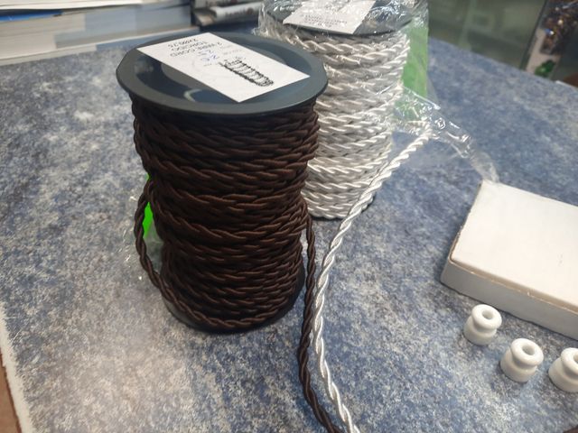 cable eléctrico trenzado decorativo varios colores